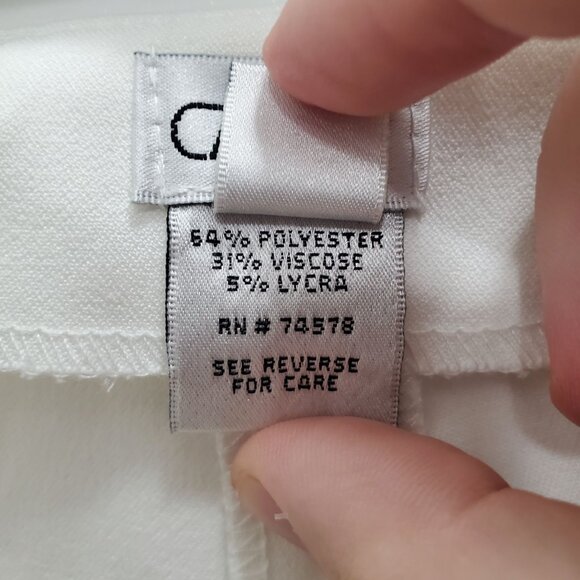 Cache Vintage Women's White No Waist Trouser Leg Dress Pants USA Made Size 2 - Picture 5 of 6